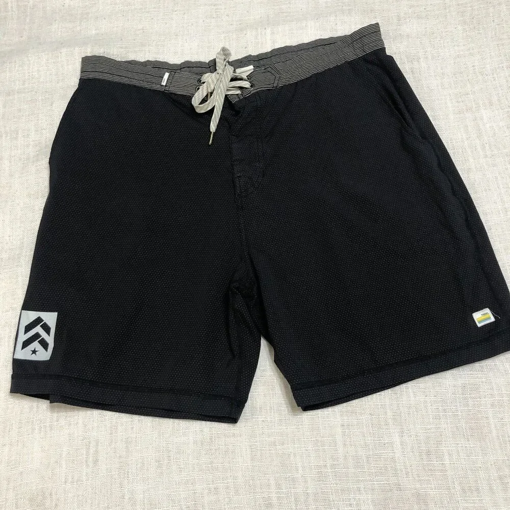 Vuori Board Shorts Mens 34 Black Dot Print 7